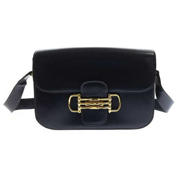 Celine Horsebit Shoulder Bag Black Leather - Picture 1 of 5